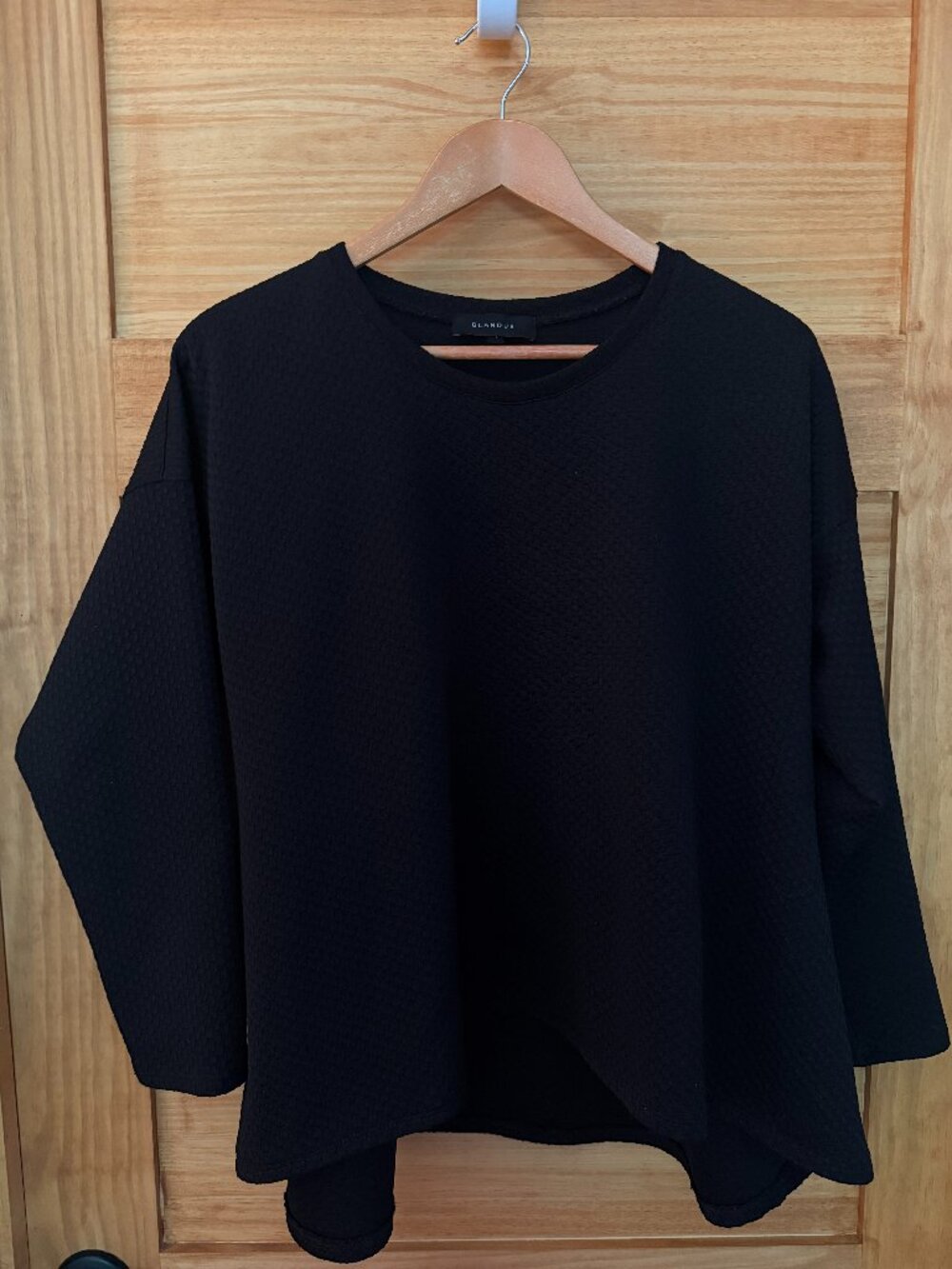 Blanque Textured Cotton Stretch Lagenlook Minimalist Tunic Top size 1/L